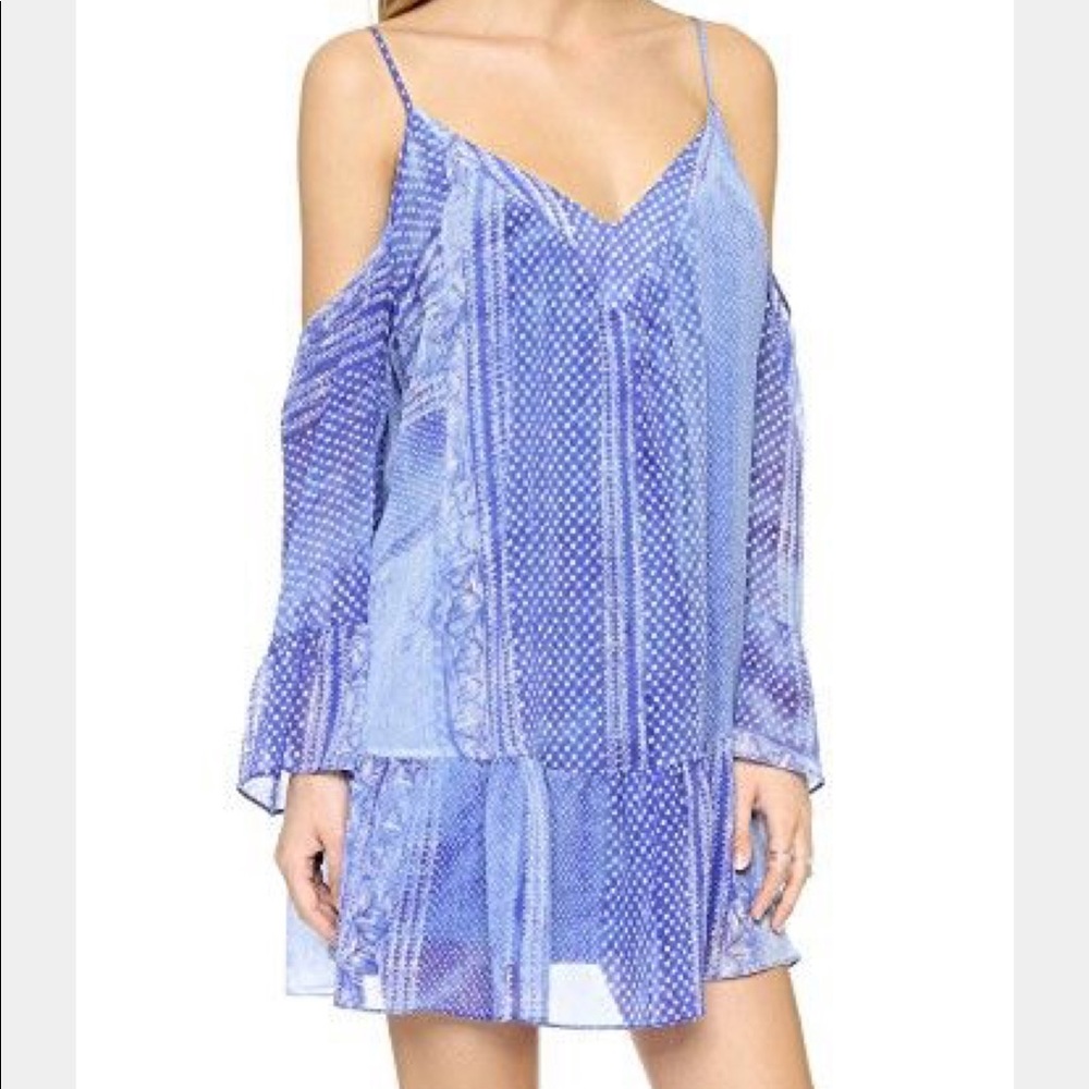Rory Beca Silk mini dress, with cutout shoulder.